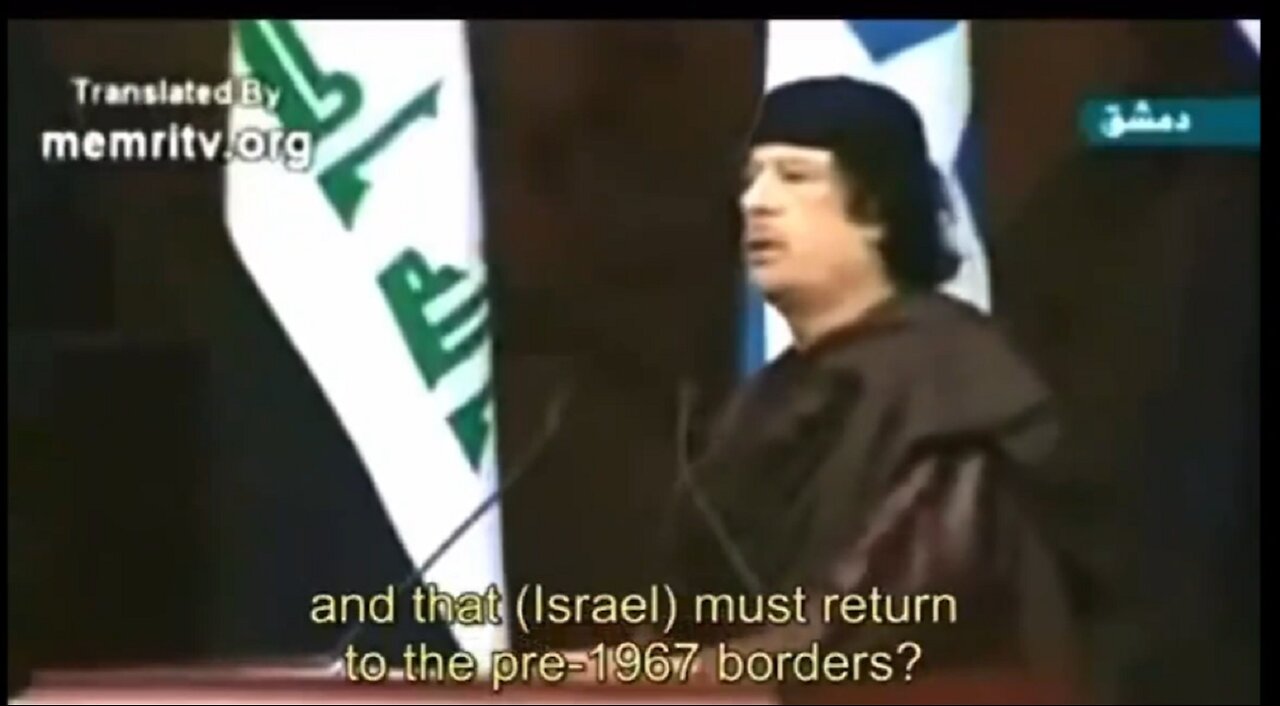 Muammar Gaddafi gave a speech at the Arab League meeting 2008