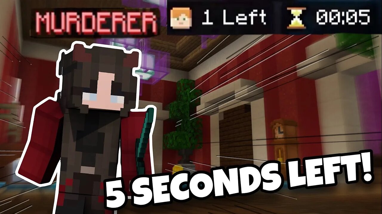 I Won as MURDERER with 5 Seconds Left 🔪🔥 Minecraft Murder Mystery