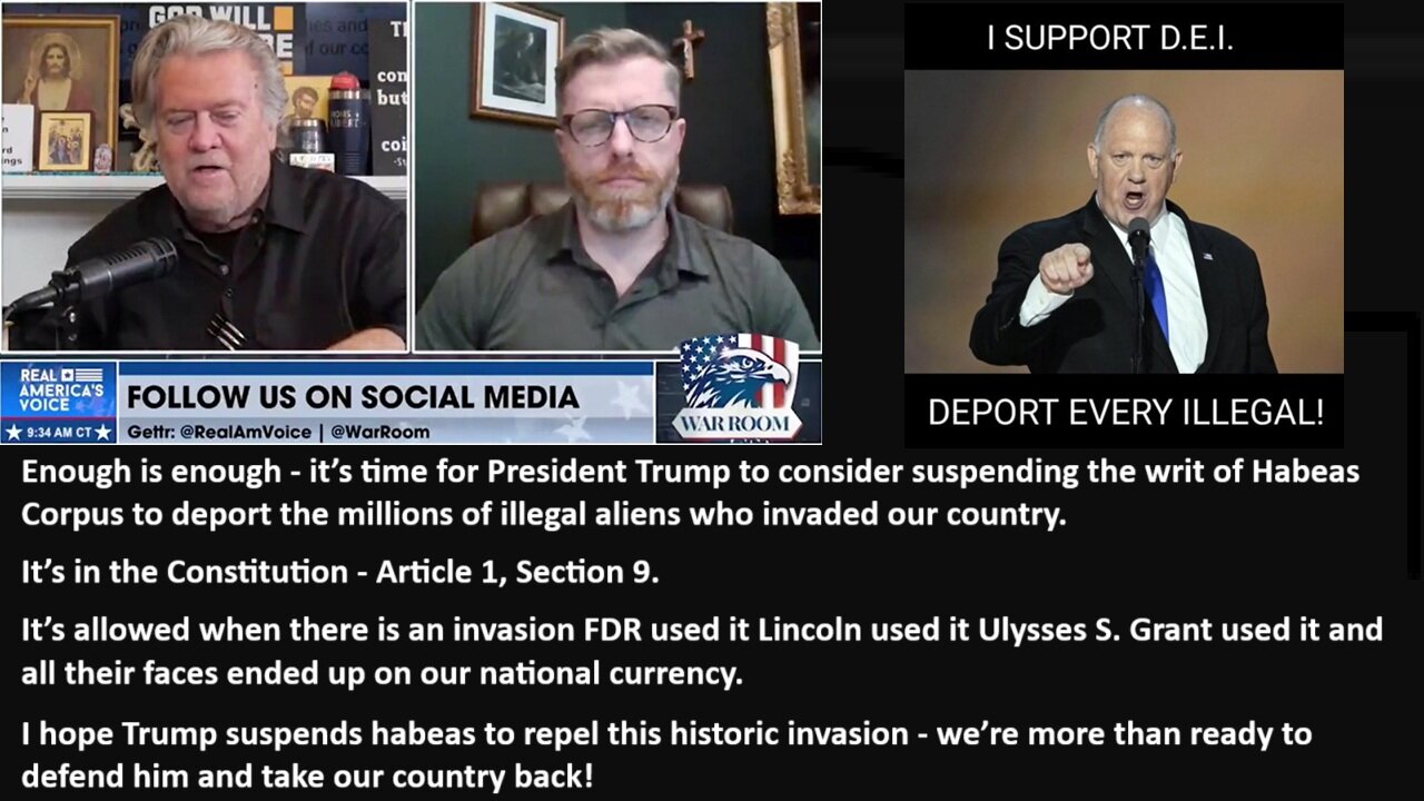 Enough is enough - it’s time for President Trump to consider suspending the writ of Habeas Corpus to deport the millions of illegal aliens who invaded our country.