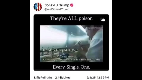 Trump Acknowledges All Vaccines Are “Poison.”