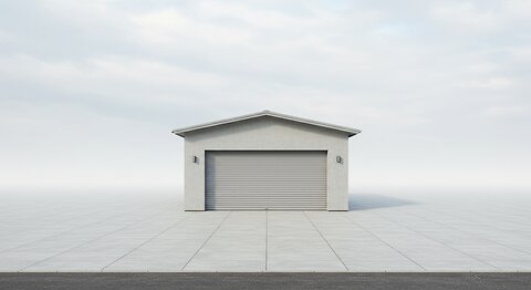 A Orange Coach Bus Moving Passed By The House Garage