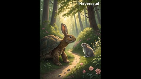 Cute video of hare and turtle # cute #turtle #hare # kids #stories