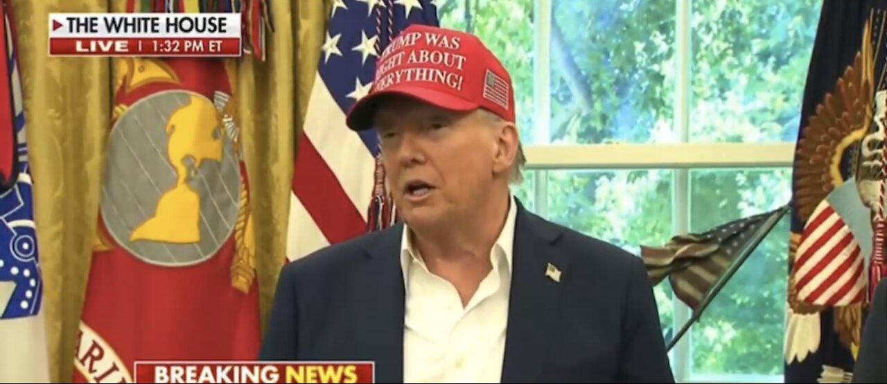 TRUMP❤️🇺🇸🥇🪽🕺ADDRESSES THE MEDIA🤍🇺🇸🏅🪽🎬TAKES QUESTIONS IN OVAL OFFICE💙🇺🇸🏅🪽🎤🏛️⭐️