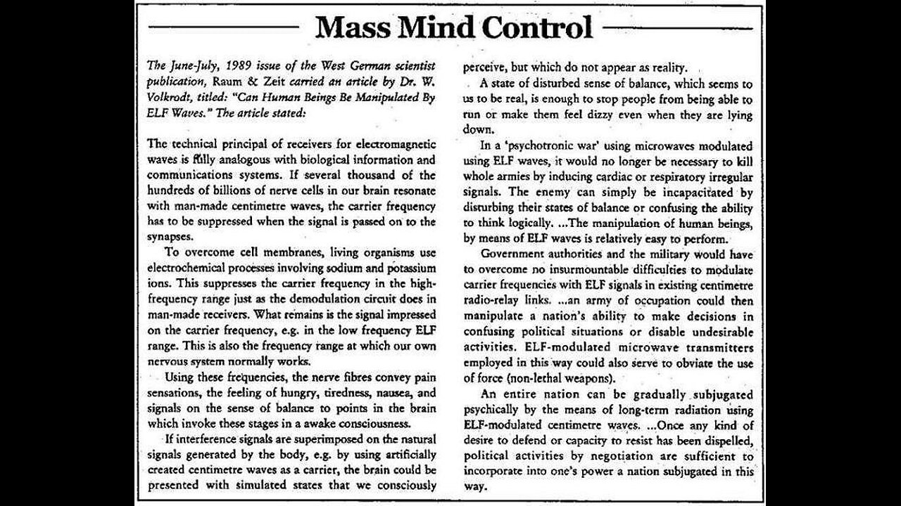 Juxtaposition1: BioTechnoenslavement (Cognitive Electronic Warfare)