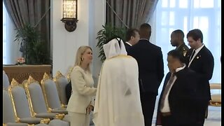Pete Hegseth & Karoline Leavitt at Amiri Palace - Amiri Diwan-- in Doha Qatar before Trump meeting