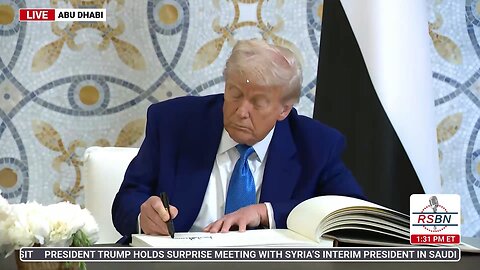 WATCH: President Trump Signs the U.A.E. Guest Book and makes Final Remarks - 5/15/25