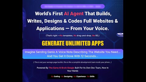 Exploring Genio: AI Agent That Crafts, Writes, Designs, & Codes Websites & Apps Using Your Voice