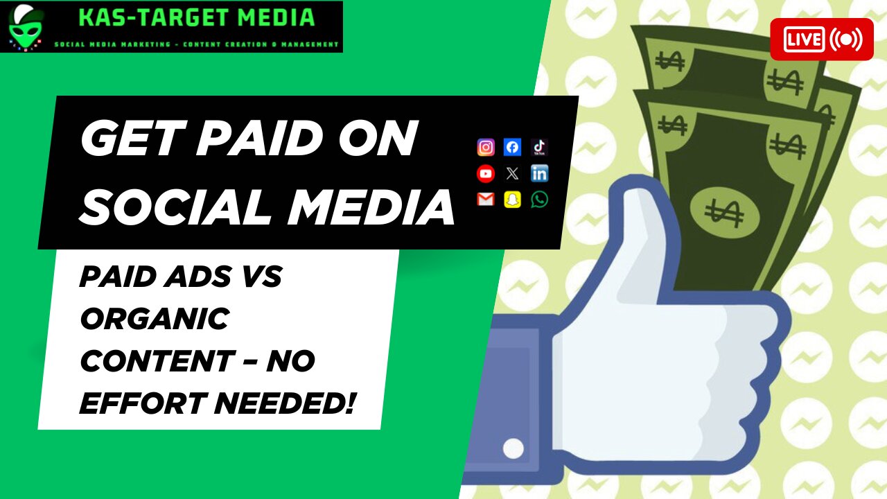 Get Paid On Social Media without lifting a finger - Paid Ads vs Organic Content