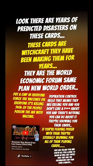 illuminati's plan.. they're showing you all of their cards!!