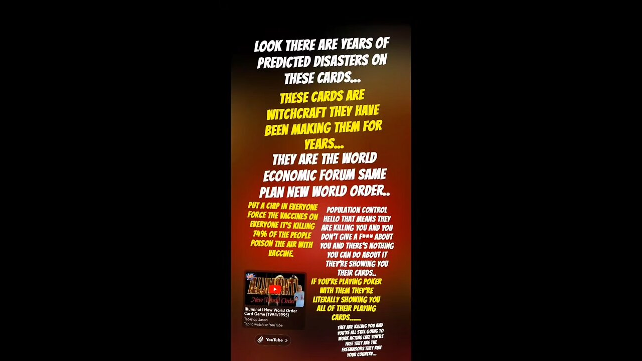 illuminati's plan.. they're showing you all of their cards!!