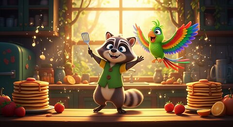 “Morning Breakfast Boogie with Rascal the Raccoon 🦝 & Polly the Parrot 🦜| Kids Song”