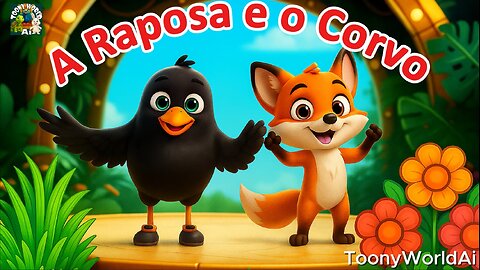 A Raposa e o Corvo 🦊🐦 | Fábula Infantil | Bedtime Story in Português | ToonyWorldAi