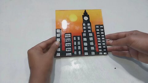 Sunset glass painting