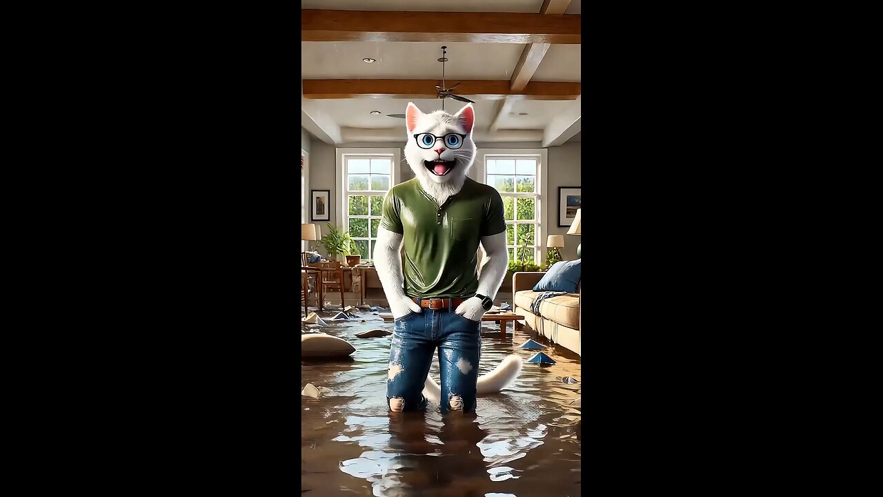 kitten's prank collapsing cat dad