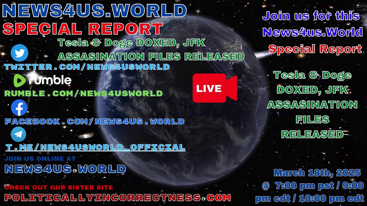 News4us World Special Report - Tesla & Doge DOXED, JFK ASSASINATION FILES RELEASED