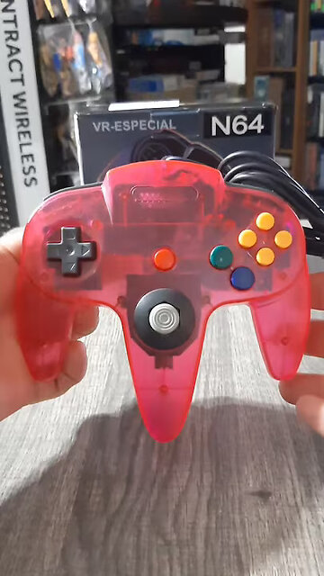 Nintendo 64 (N64) transparent pink controller