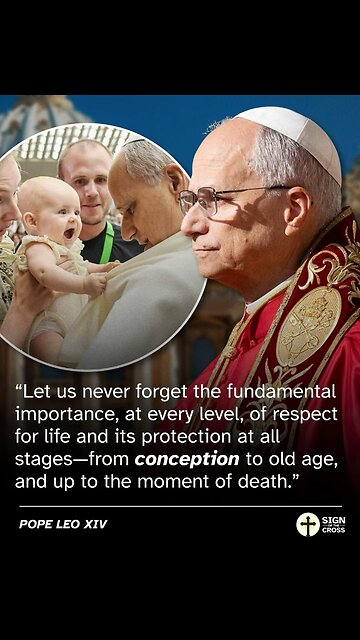 Pope Leo holds a baby that doesn’t want to let go