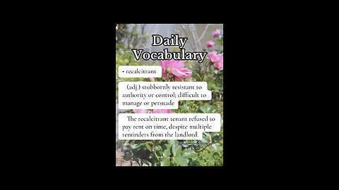 Daily Vocabulary Word 🌺