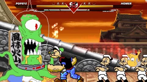 Popeye vs homer simpsom insane fight epic