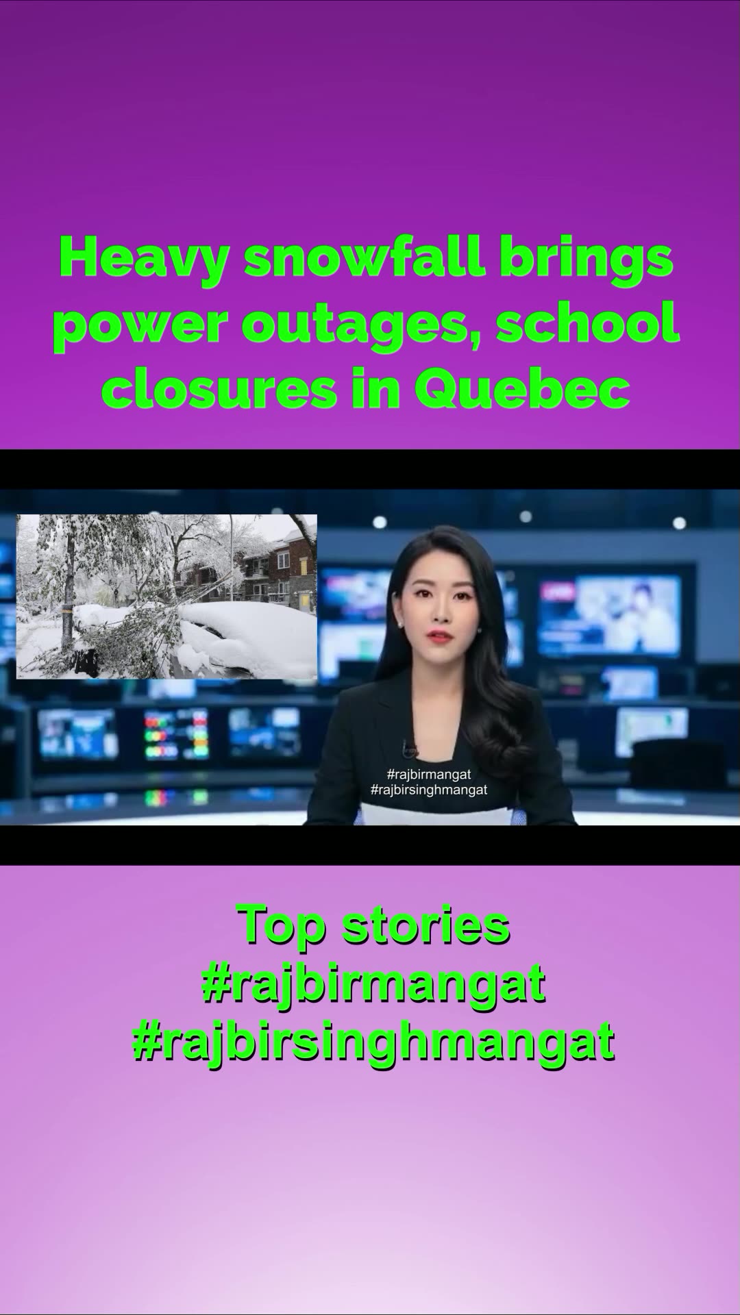 Heavy snowfall brings power outages, school closures in Quebec