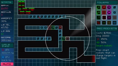 Vector TD: map BEGINNER: SWITCH BACK. Tower defense, playing PSP on Linux, through Lutris - PPSSPP