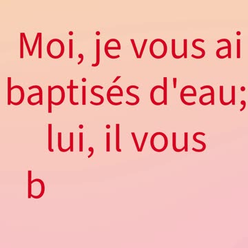 « Jean annonce celui qui baptisera du Saint-Esprit » marc 1:8 #shorts #youtube #ytshorts #shortvideo