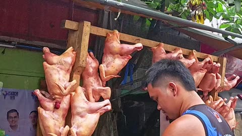 Morning Life on Wagas Street in Manila City in the Philippines