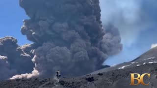 Italy’s Mount Etna volcano erupts with a massive ash cloud and a “lava fountain”