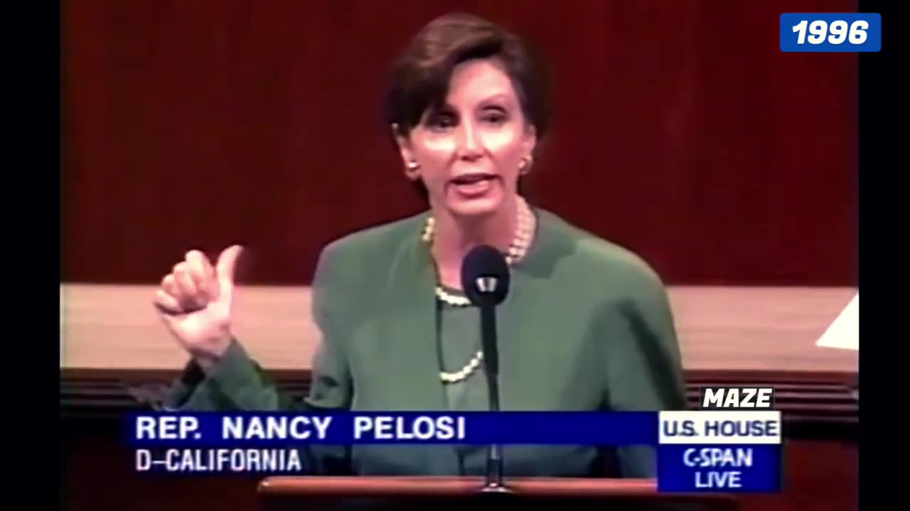 Nancy Pelosi in 1996 speaking on tariffs and the trade deficit with China...