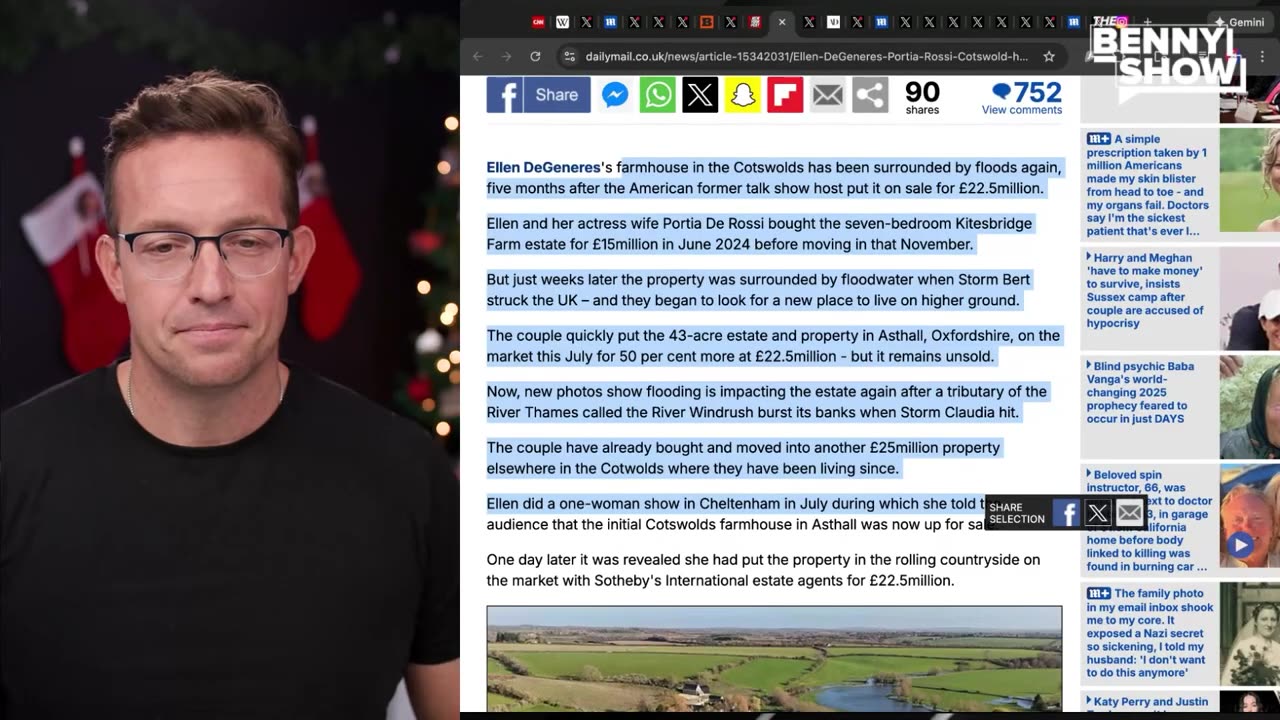 TRUMP CURSE-Ellen’s English Mansion FLOODS Again as She Begs To Return to USA After Fleeing Trump