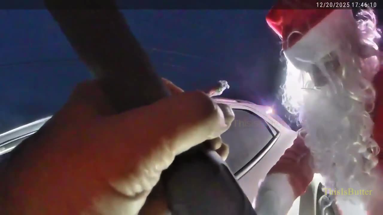 Santa pulled over for speeding