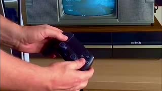 A PlayStation 5 was plugged into a 1980s boombox TV and it actually worked.