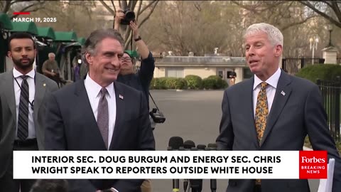 Burgum, Wright Speak To Reporters After Meeting With Trump And Oil And Gas Executives