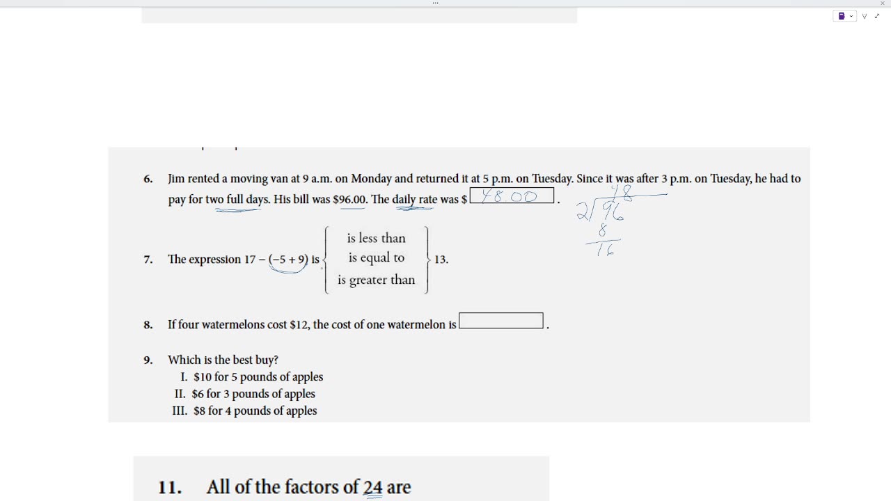 GED Prep Exercises 1