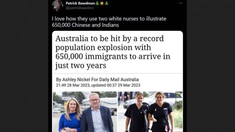 Australia White Genocide - 650,000 Added Immigrants 2023-2025
