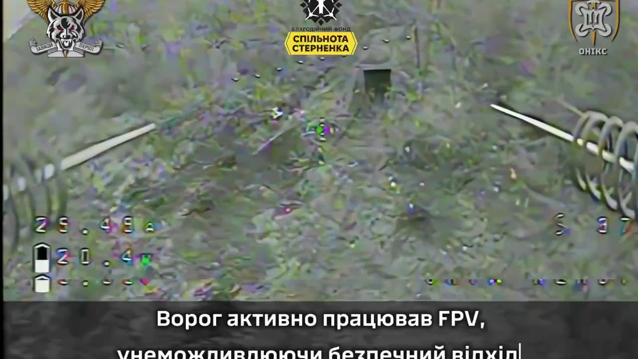 Incoming Ukrainian Drone is Deflected by Another Directly in Front of Russian Bunker