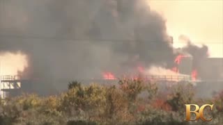 Massive fire burns at decommissioned Texas power plant