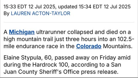 I Got Vaccinated!” - runner collapses and dies three hours into race.