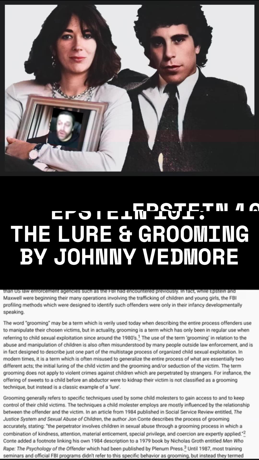 Epstein 101 with Johnny Vedmore - The Very Definition of Lure & Grooming