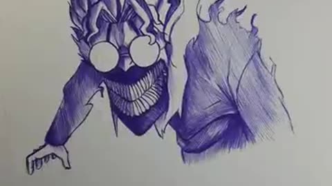 Anime art with pencil ✏️ and glow effect