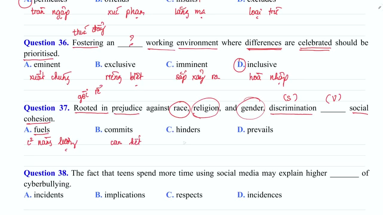 13. Bài 7 Từ vựng chuyên sâu Chủ đề Social issues