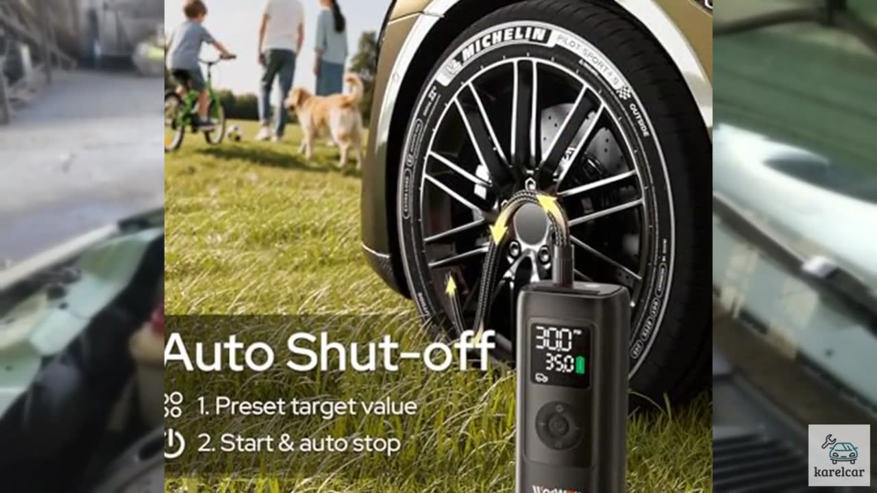 WARWOLF 160PSI Tire Inflator Portable Air Compressor - 48LPM Fast Air Pump for