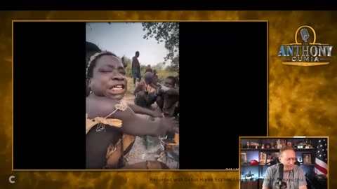 African tribe having ice for the first time.