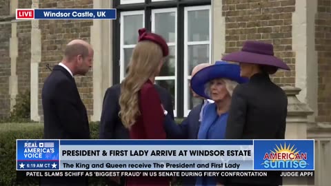 TRUMPS GREETED BY BRITISH ROYAL FAMILY