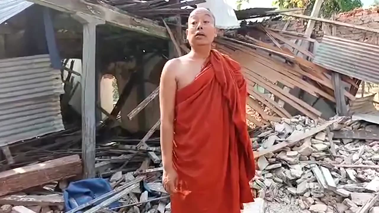 Young girl rescued from monastery collapse in Myanmar quake