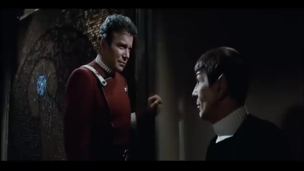 Captain Spock tells Admiral Kirk to assume command