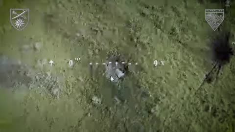 Russian Soldier Crawls Behind Ukrainian Positions, Covered with a Tent