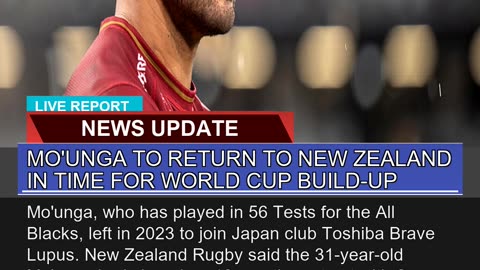 Mounga to Return to New Zealand in Time for World