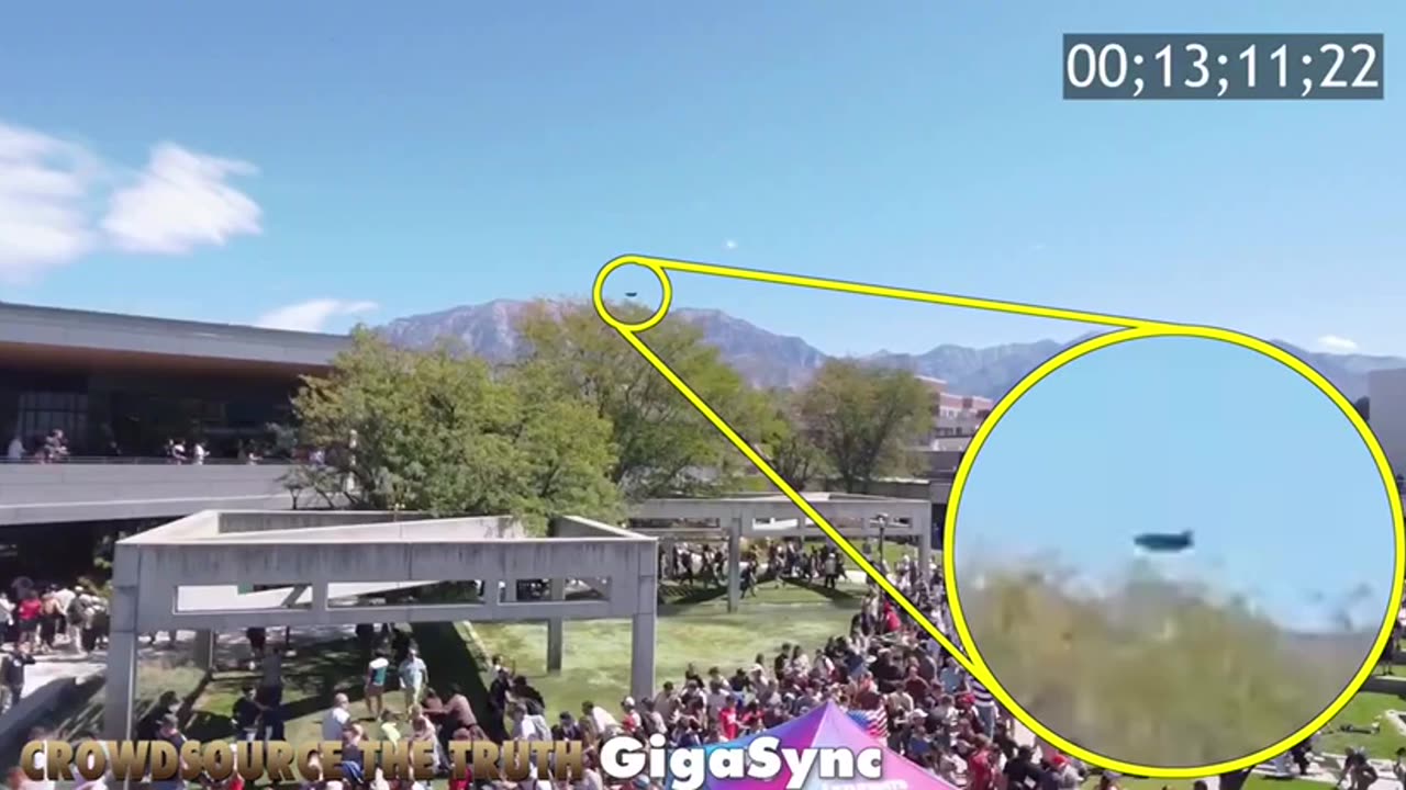 Drone flying over Charlie Kirk during assassination