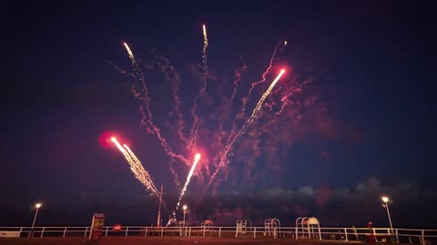 At Clacton On Sea Essex pier fireworks display May the 4th bank holiday weekend 2025